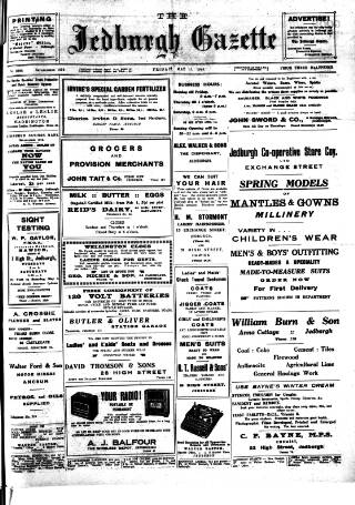 cover page of Jedburgh Gazette published on May 11, 1945
