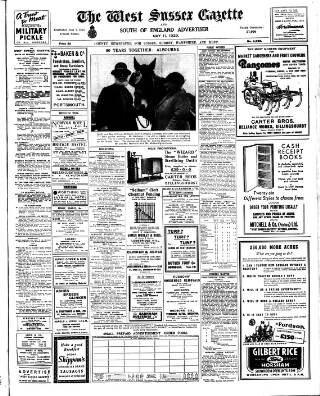 cover page of West Sussex Gazette published on May 11, 1939