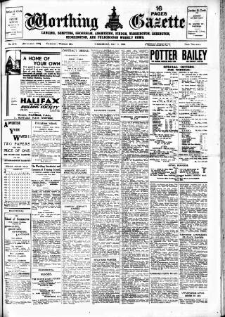 cover page of Worthing Gazette published on May 11, 1932