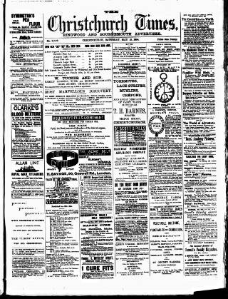cover page of Christchurch Times published on May 12, 1894