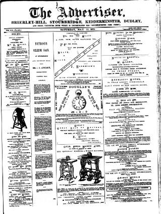 cover page of County Advertiser & Herald for Staffordshire and Worcestershire published on May 11, 1872