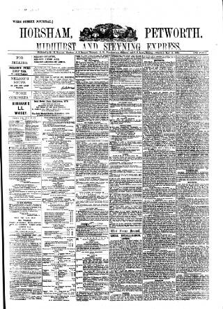 cover page of Horsham, Petworth, Midhurst and Steyning Express published on May 11, 1880
