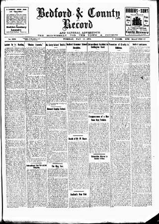 cover page of Bedford Record published on May 11, 1909