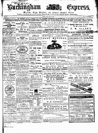 cover page of Buckingham Express published on May 11, 1867
