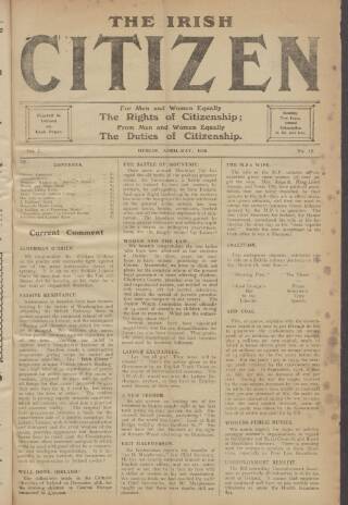 cover page of Irish Citizen published on May 3, 1920