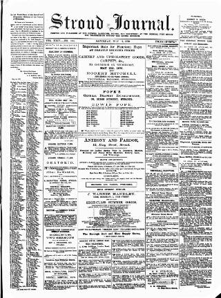 cover page of Stroud Journal published on May 11, 1878