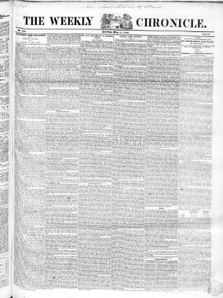 cover page of Weekly Chronicle (London) published on May 11, 1844