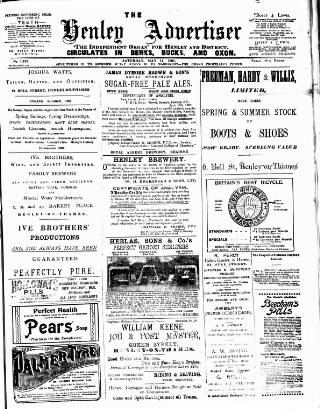 cover page of Henley Advertiser published on May 11, 1901