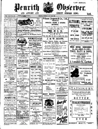 cover page of Penrith Observer published on May 12, 1925
