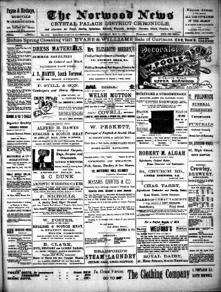 cover page of Norwood News published on May 12, 1900