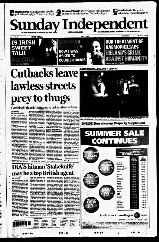 cover page of Sunday Independent (Dublin) published on May 11, 2003