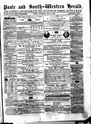 cover page of Poole & Dorset Herald published on May 12, 1864
