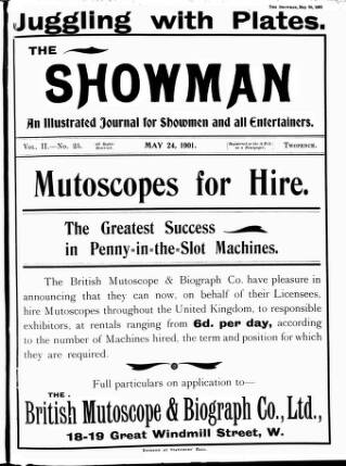 cover page of The Showman published on May 24, 1901