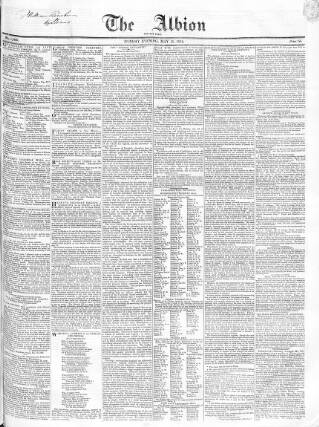 cover page of Albion and the Star published on May 12, 1834