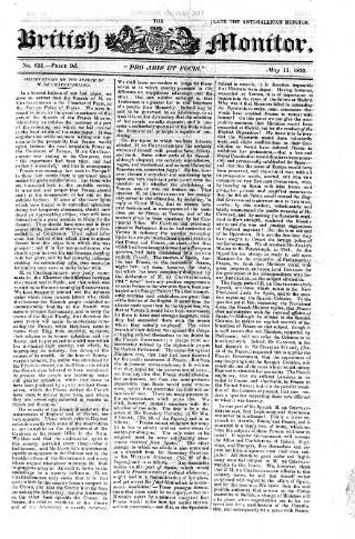cover page of Anti-Gallican Monitor published on May 11, 1823