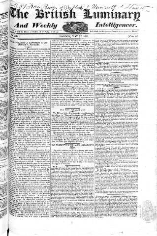 cover page of British Luminary published on May 12, 1822
