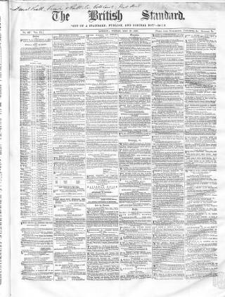 cover page of British Standard published on May 12, 1865