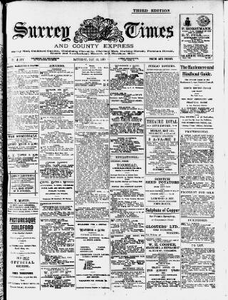 cover page of West Surrey Times published on May 12, 1917