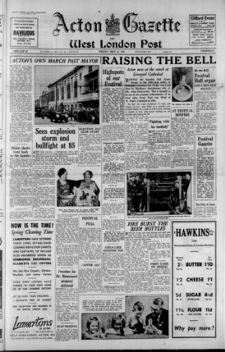 cover page of Acton Gazette published on May 11, 1951