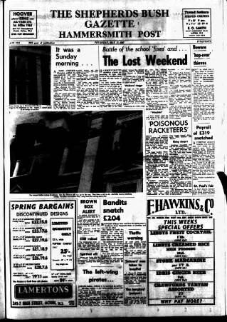 cover page of Hammersmith & Shepherds Bush Gazette published on May 11, 1967