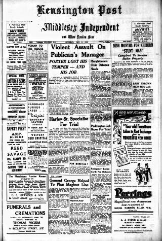 cover page of Kensington Post published on May 11, 1940