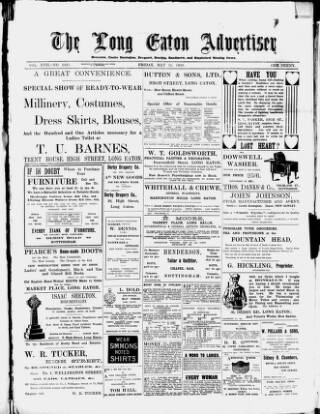 cover page of Long Eaton Advertiser published on May 11, 1906
