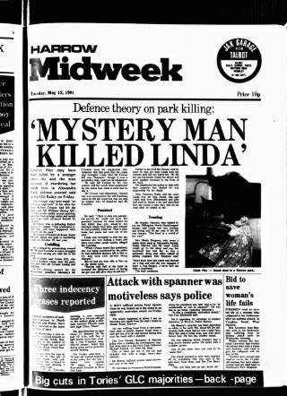 cover page of Harrow Midweek published on May 12, 1981
