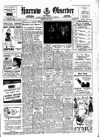 cover page of Harrow Observer published on May 11, 1950