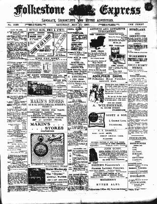 cover page of Folkestone Express, Sandgate, Shorncliffe & Hythe Advertiser published on May 11, 1907