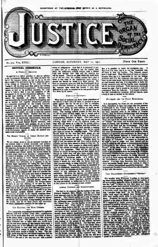 cover page of Justice published on May 11, 1901