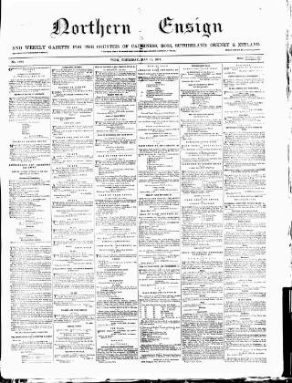 cover page of Northern Ensign and Weekly Gazette published on May 11, 1871