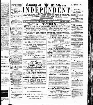 cover page of Middlesex Independent published on May 12, 1894