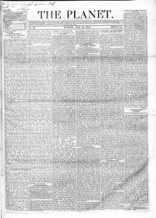 cover page of Planet published on May 12, 1839