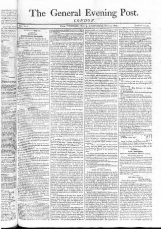 cover page of General Evening Post published on May 11, 1805