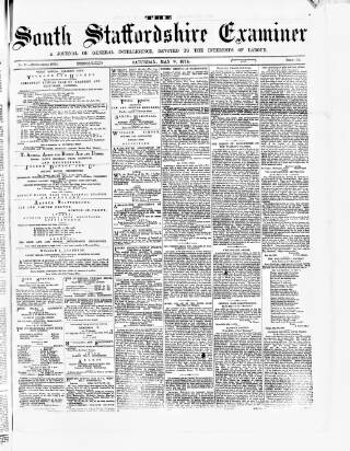 cover page of South Staffordshire Examiner published on May 9, 1874