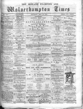 cover page of Midland Examiner and Wolverhampton Times published on May 11, 1878