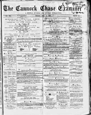 cover page of Cannock Chase Examiner published on May 11, 1877