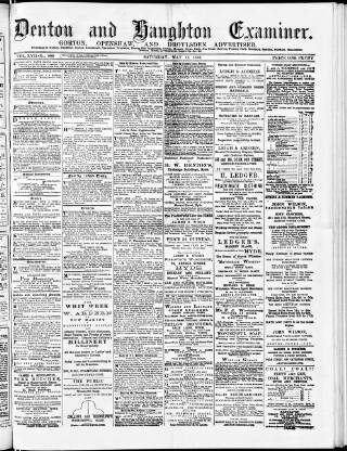 cover page of Denton and Haughton Examiner published on May 12, 1888