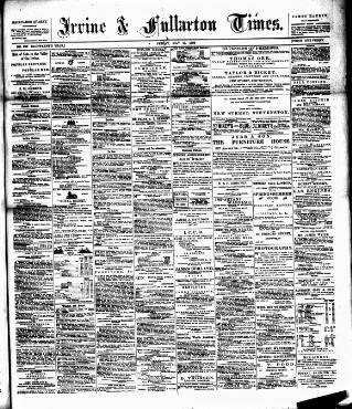 cover page of Irvine Times published on May 13, 1892