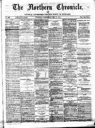 cover page of Northern Chronicle and General Advertiser for the North of Scotland published on May 11, 1898