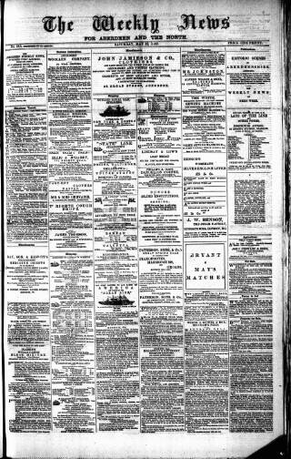 cover page of Aberdeen Weekly News published on May 12, 1883