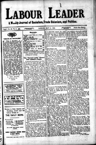 cover page of Labour Leader published on May 11, 1906