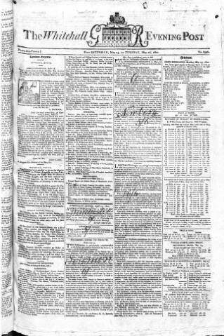 cover page of Whitehall Evening Post published on May 26, 1801