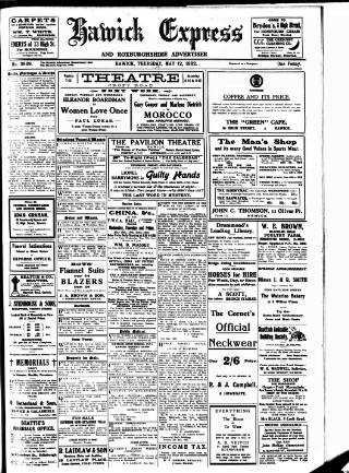 cover page of Hawick Express published on May 12, 1932