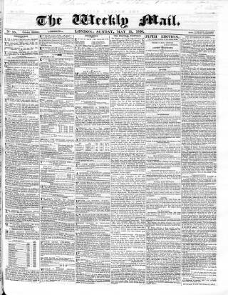 cover page of Weekly Mail (London) published on May 13, 1860
