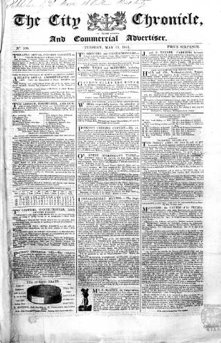 cover page of City Chronicle published on May 11, 1841
