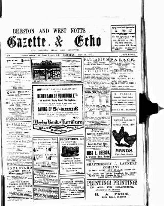 cover page of Beeston Gazette and Echo published on May 12, 1917