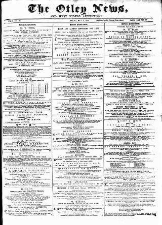 cover page of Otley News and West Riding Advertiser published on May 11, 1877