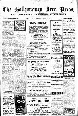 cover page of Ballymoney Free Press and Northern Counties Advertiser published on May 11, 1916