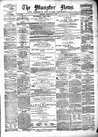 cover page of Munster News published on May 12, 1880